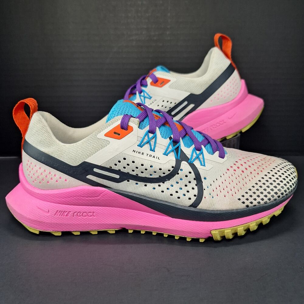 Nike React Pegasus Trail 4 Womens 8.5 Light Orewood Pink Blue FD0876-100 Shoes